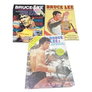 🥋 Bruce Lee Vintage Book Lot x3 Immortal Dragon + Photos + Jeet Kune Do Martial